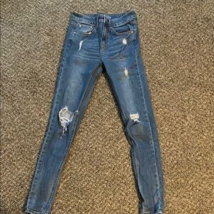 Wild Fable Blue Skinny Jeans with Distressed Details